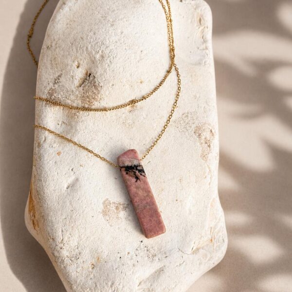Rhodonite Double Layer Natural Stone Necklace