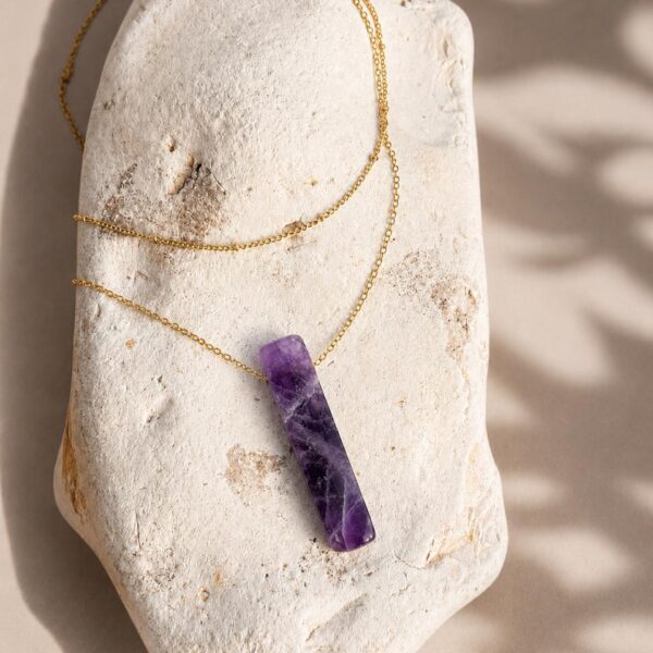 Amethyst Double Layer Natural Stone Necklace