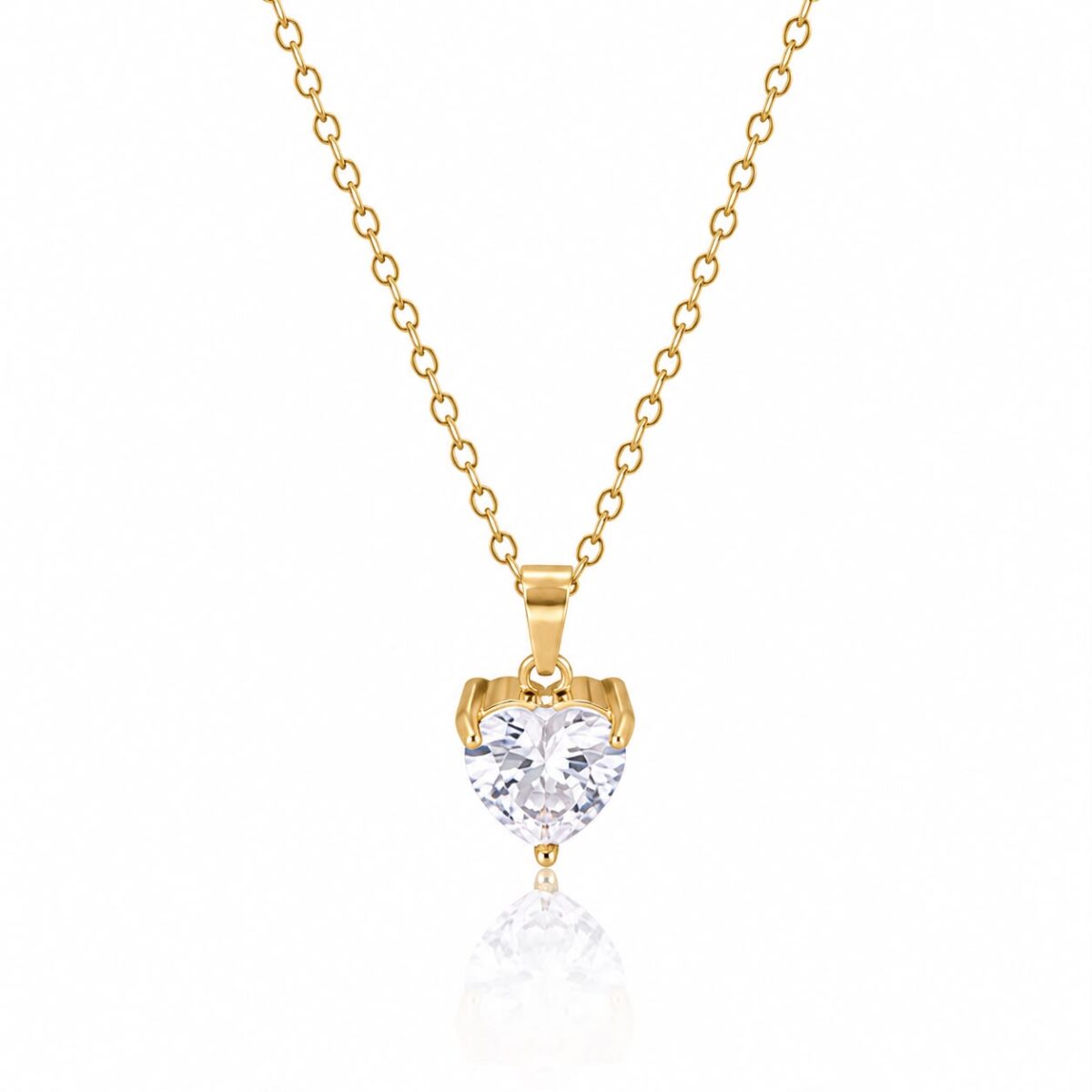 White Heart Zircon Necklace