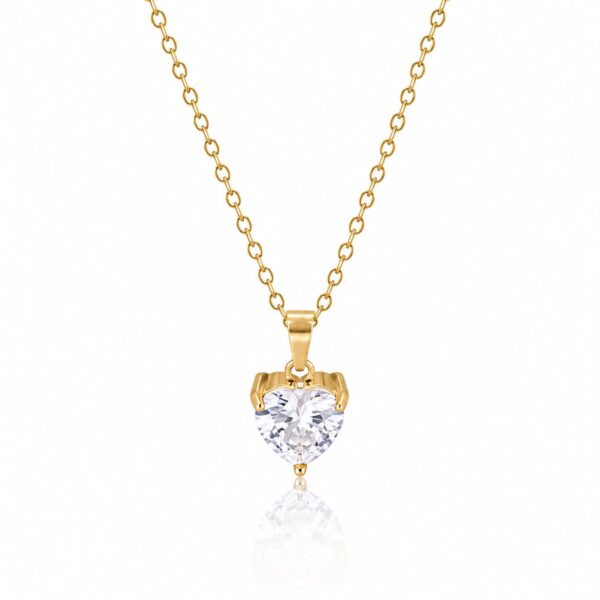 White Heart Zircon Necklace