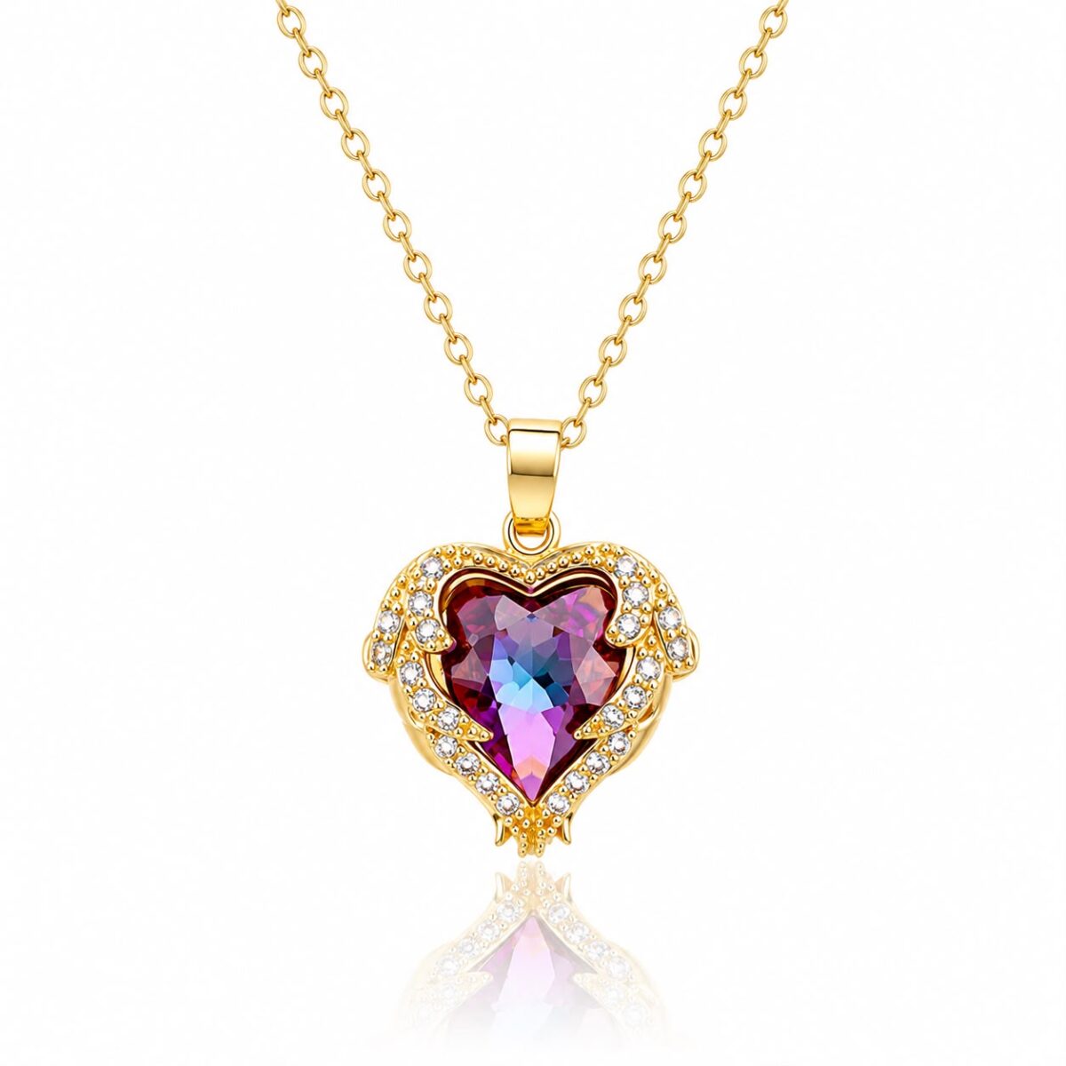 Mystic Purple Heart Necklace