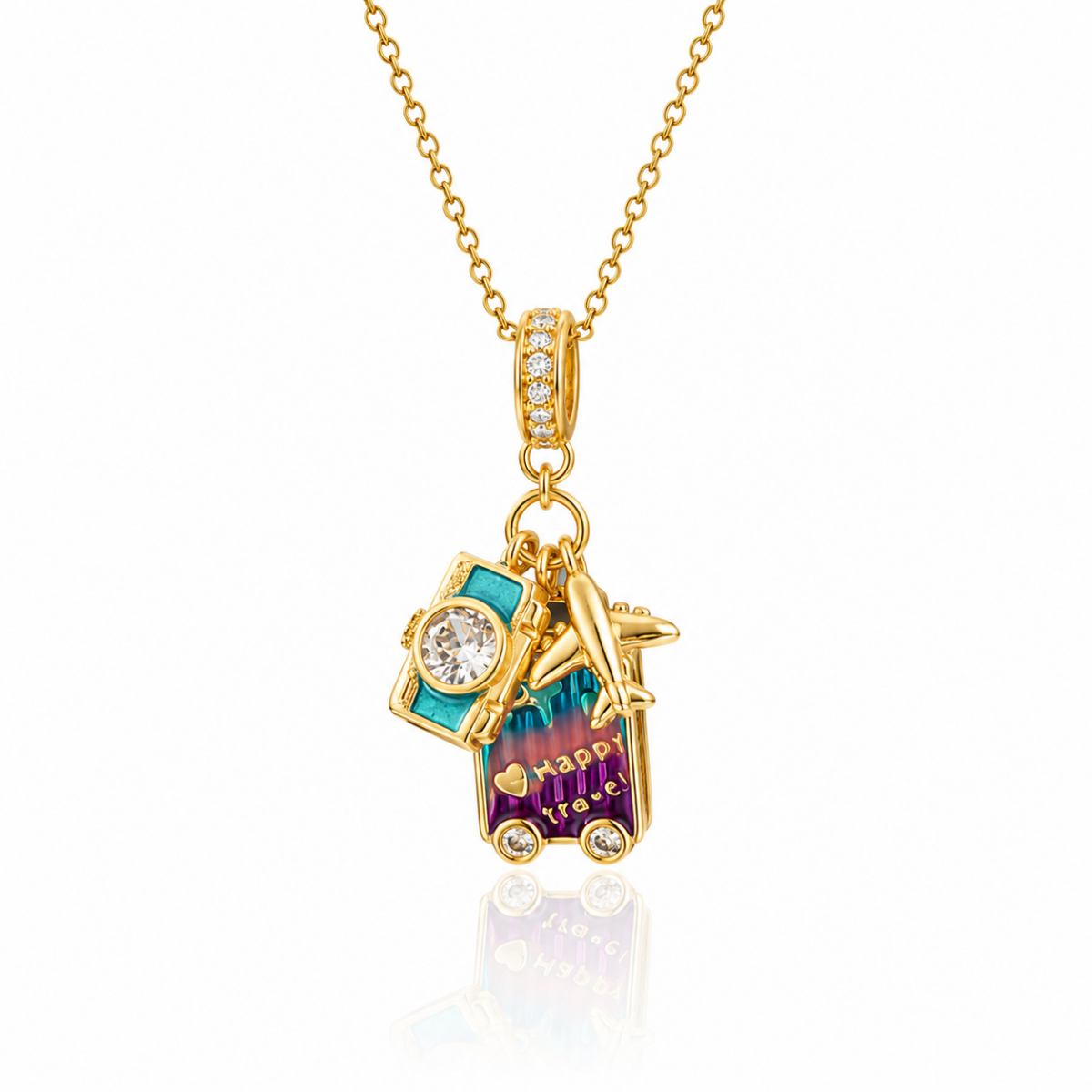 Ready for the next adventure Travel charm Necklace Gold