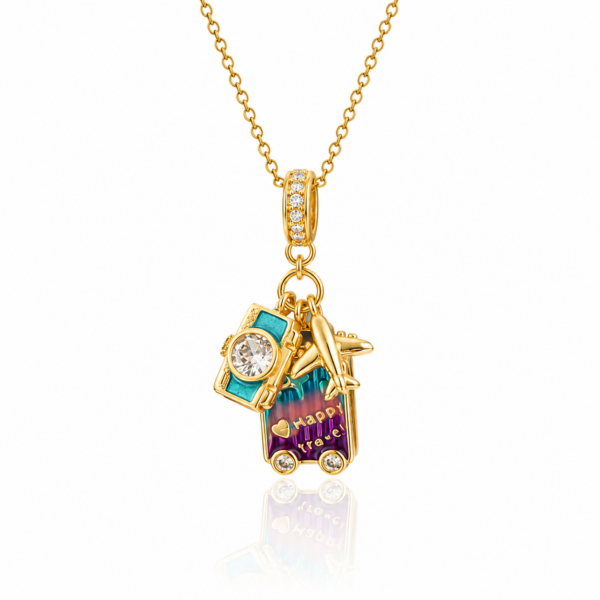 Ready for the next adventure Travel charm Necklace Gold