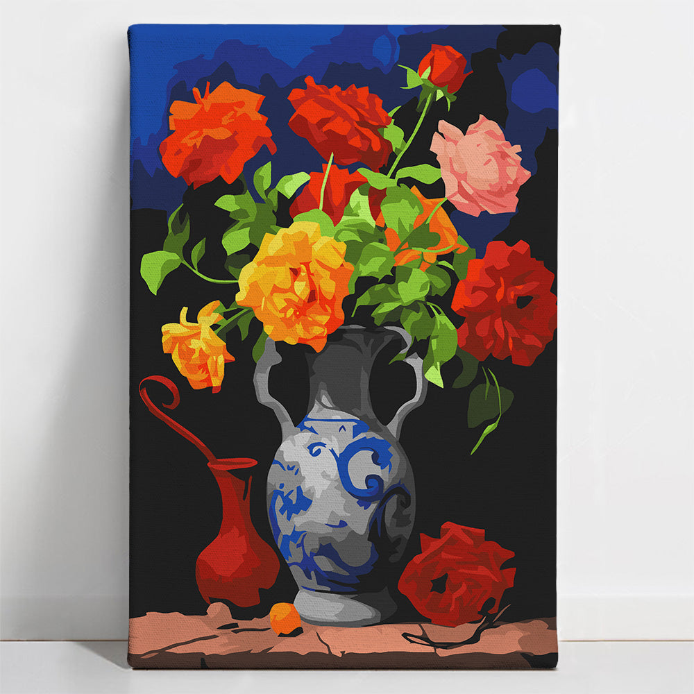 Painted_Flowers7 Vivid Flower Pot - Paint By Numbers Kit