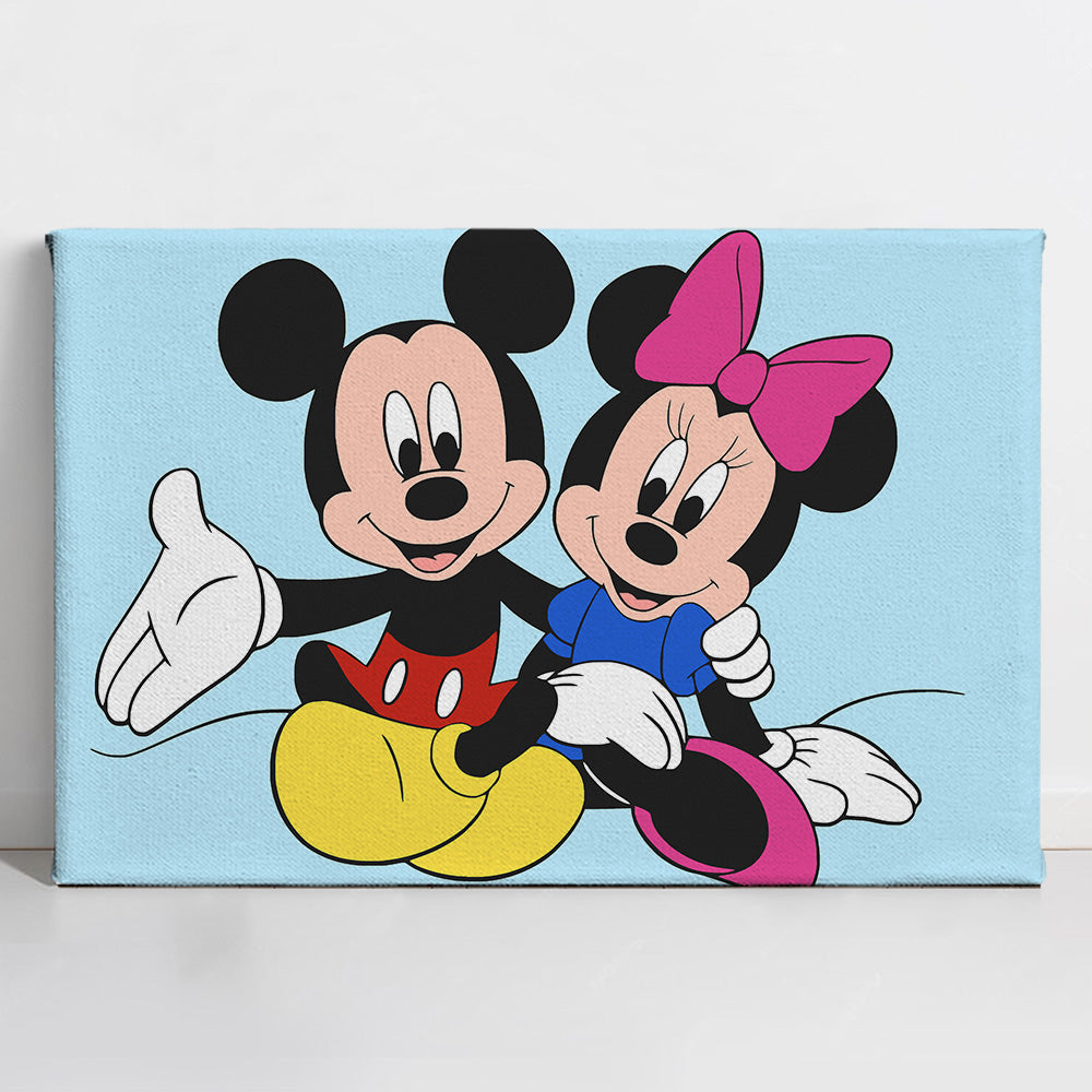 Painted_MickeyMini-60x40-1 Mickey and Minnie - Kids Paint By Numbers Kit