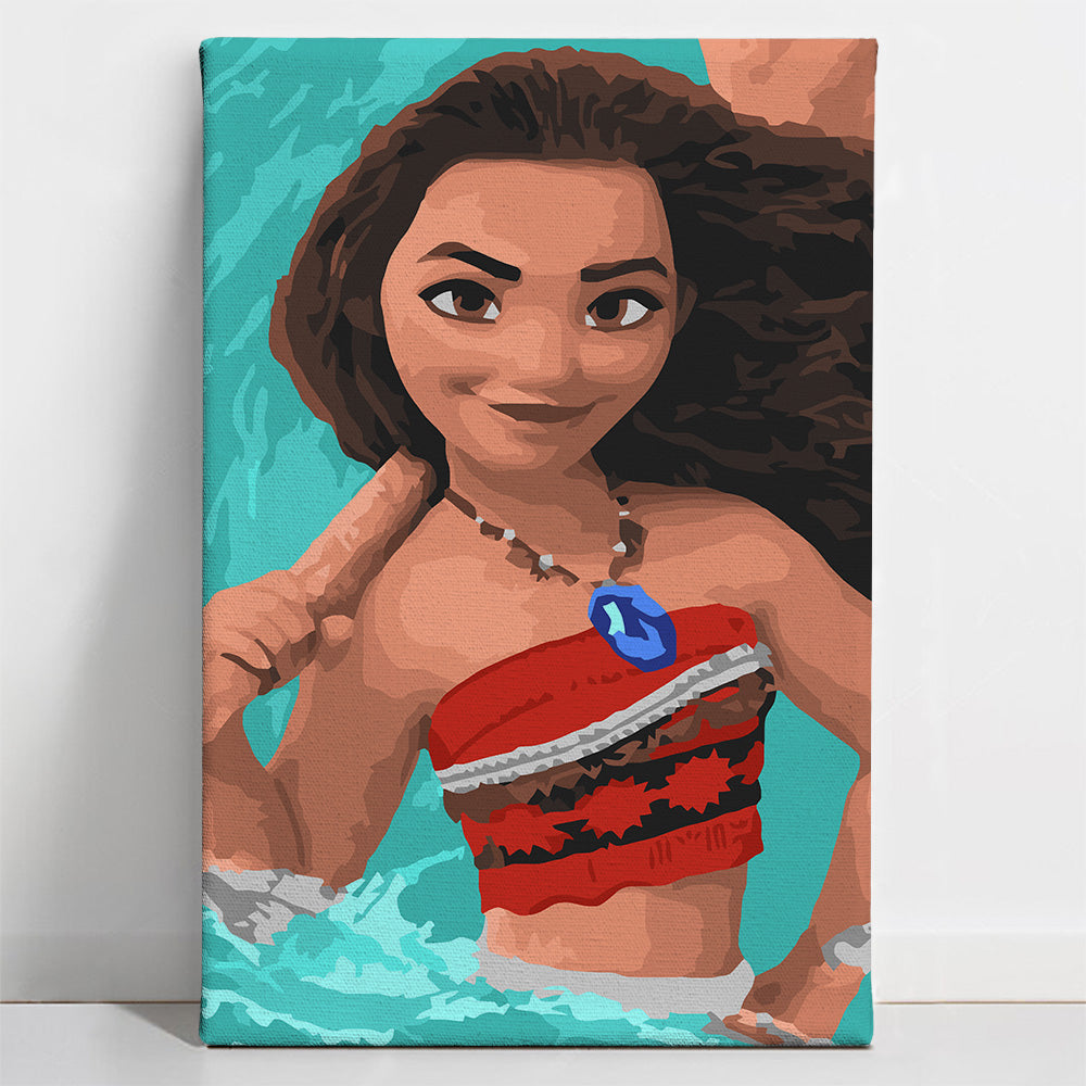 Painted_Moana-60x40-1 Moana - Kids Paint By Numbers Kit