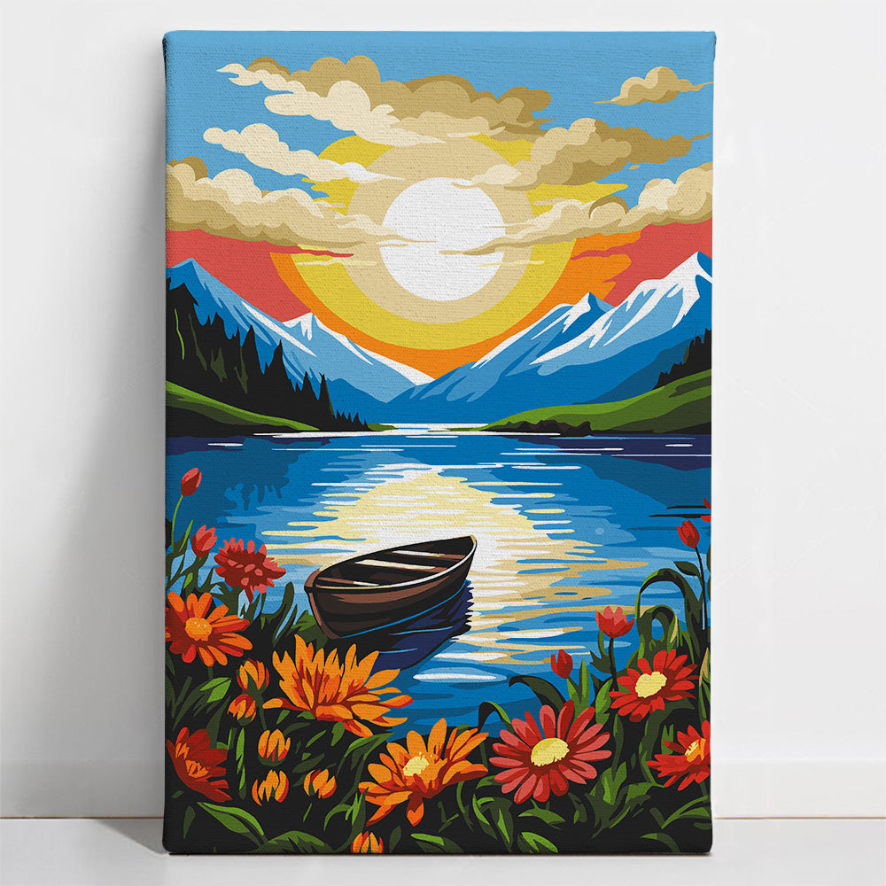 Painted_Nature1 Sunset by the Lake - Paint By Numbers Kit