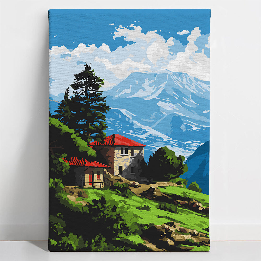 Painted_Nature8new-blue Levantine Village - Paint By Numbers Kit