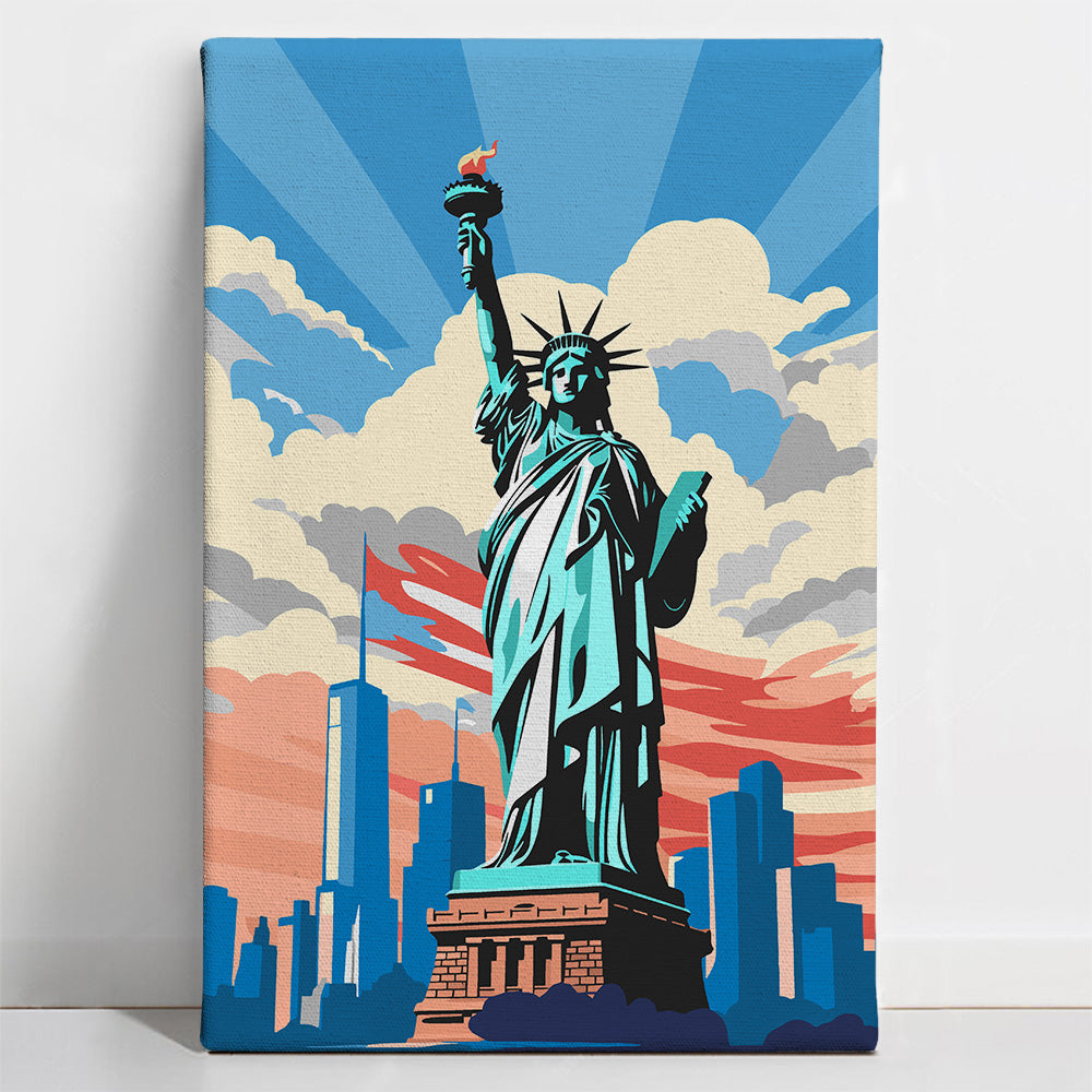 Painted_NewYork Statue of Liberty - Paint By Numbers Kit