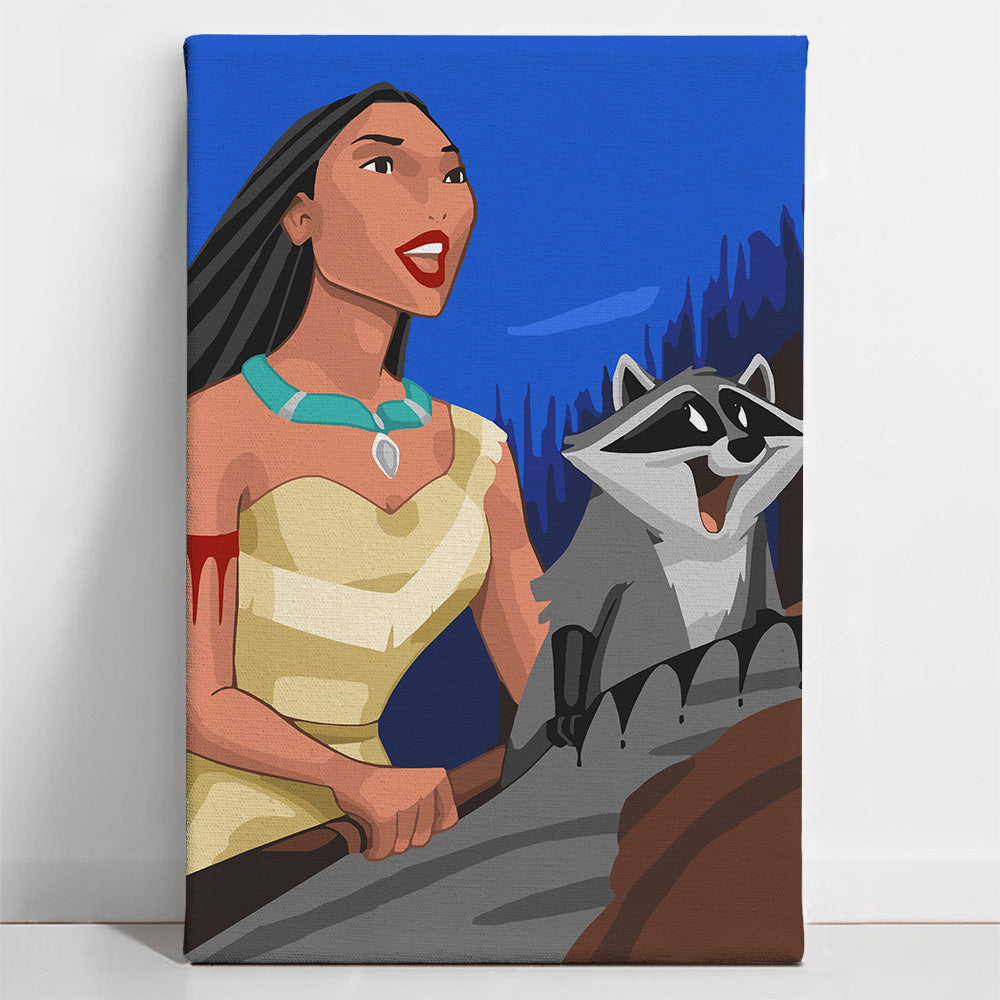 Painted_Pocahontas-60x40-1 Pocahontas - Kids Paint By Numbers Kit