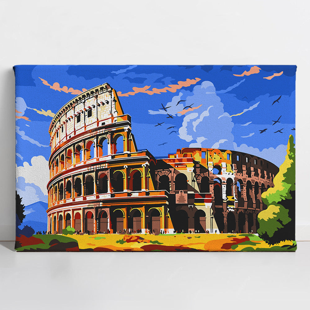 Painted_Rome2 Colosseum of Rome - Paint By Numbers Kit