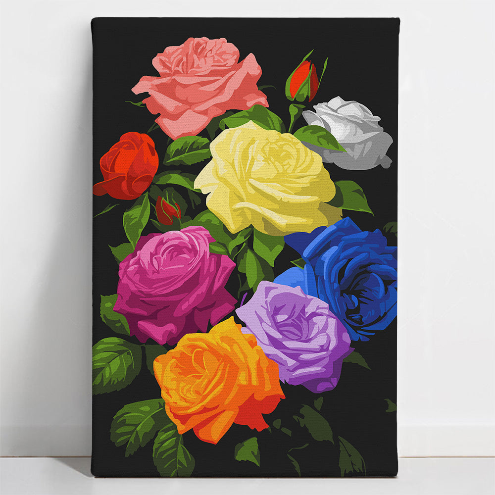 Painted_Roses 7 Shades of Roses - Paint By Numbers Kit