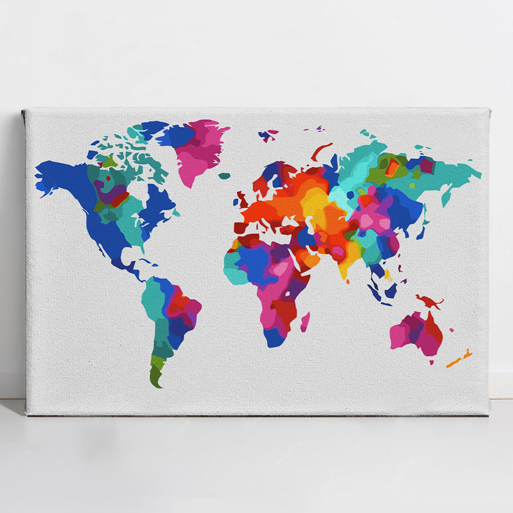 Painted_WorldMap A World of Colors - Paint By Numbers Kit