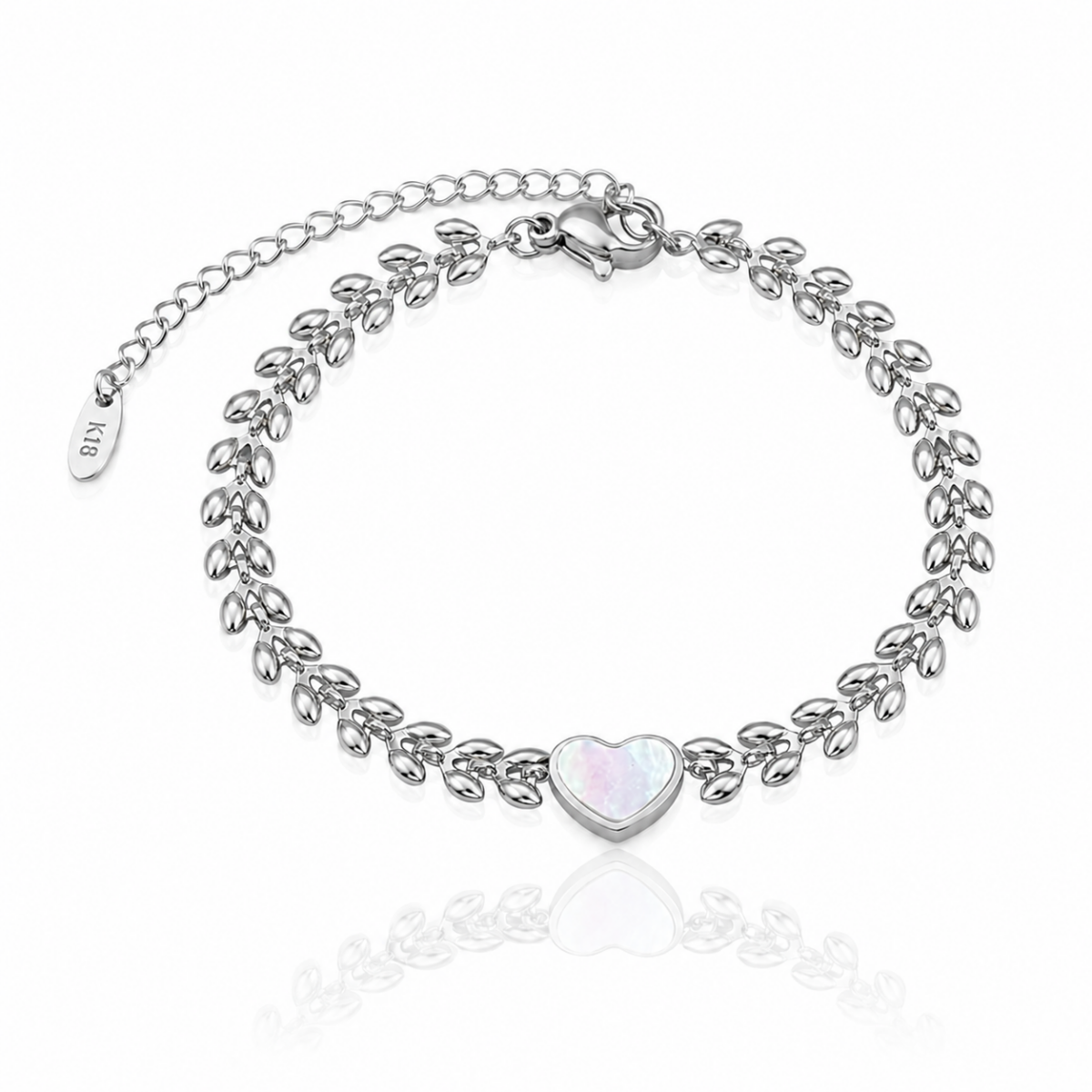 The White Shell Heart Bracelet