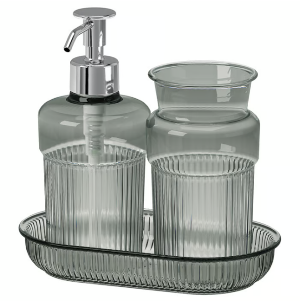 IKEA BROFJÄRDEN 3-piece bathroom set, grey