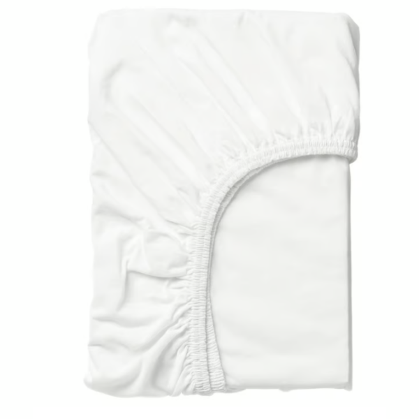 IKEA LEN Fitted sheet, white, 80x130 cm