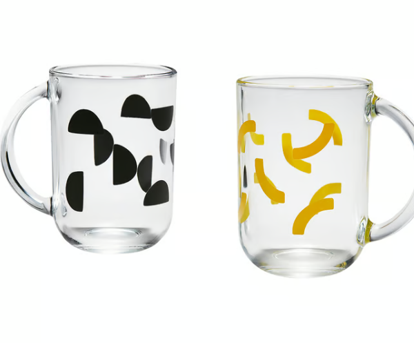 IKEA SKEDSTÖR Mug, mixed colours yellow/black, 30 cl