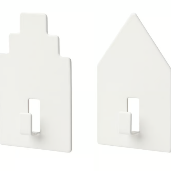 IKEA TIPPVAGN Hook, self-adhesive, house/white