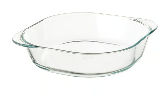 IKEA FÖLJSAM Oven dish, clear glass, 24.5x24.5 cm