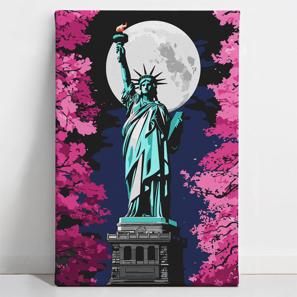 Statue-of-Liberty-main-display Statue of Liberty Under Moonlight - Paint By Numbers Kit