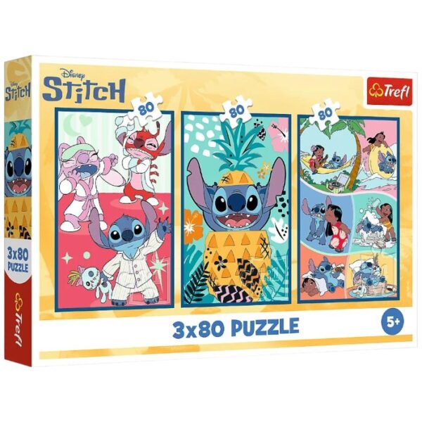 Stitch's World 3x80-Piece Puzzle
