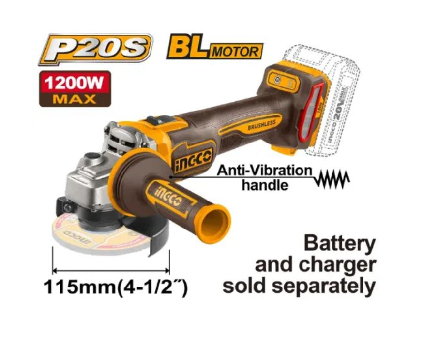 Untitled Project (6) 20V Brushless Cordless Angle Grinder - Image 1