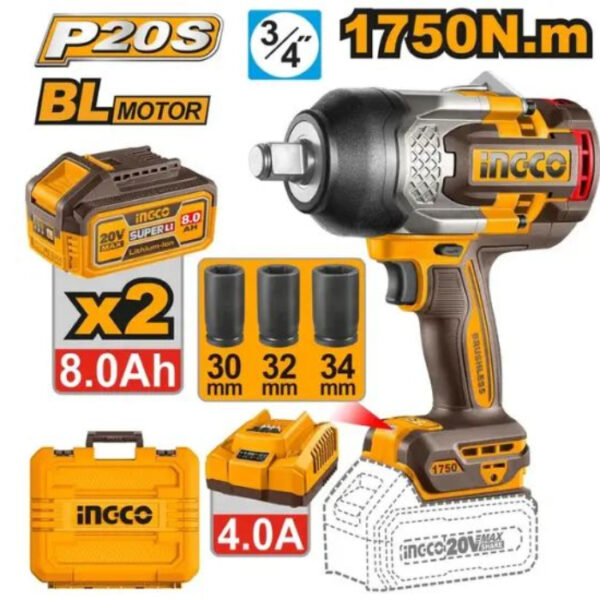 Industrial Cordless Impact Wrench INGCO