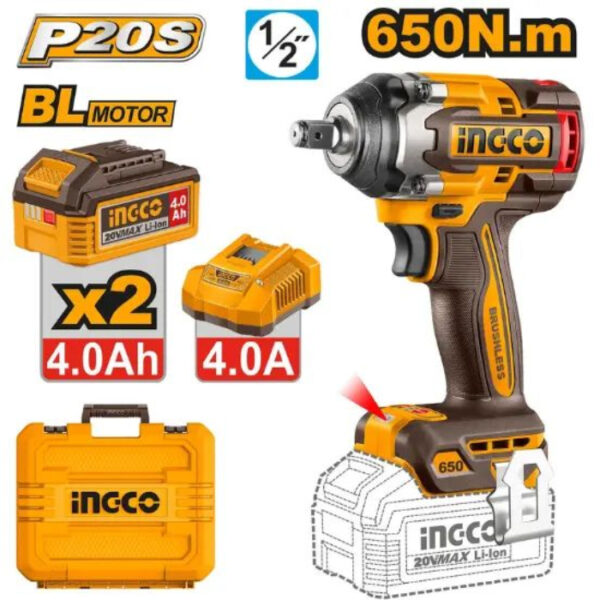 20V 650Nm Cordless Impact Wrench