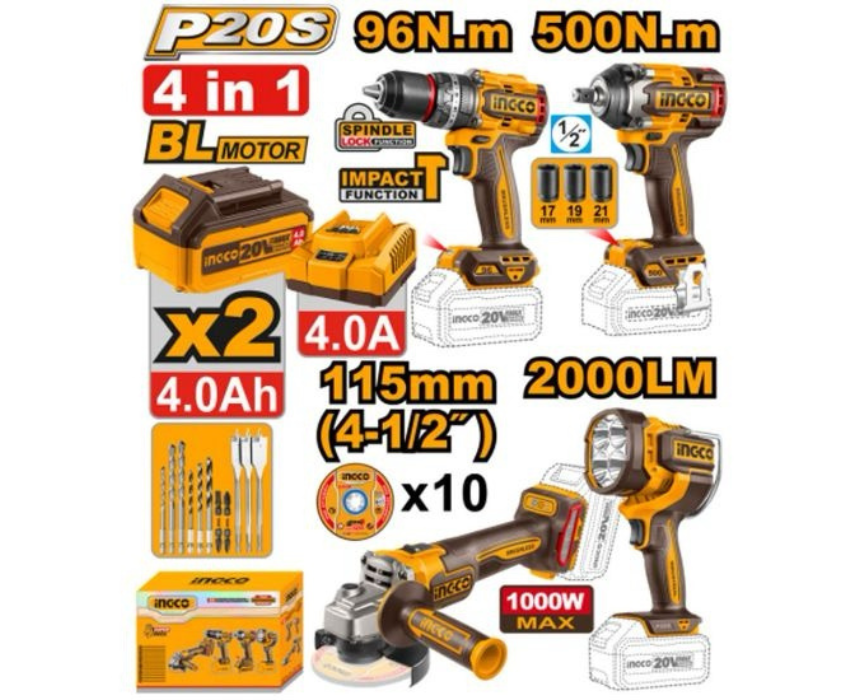 Untitled design (13) Cordless Power Tool Combo INGCO - Image 1