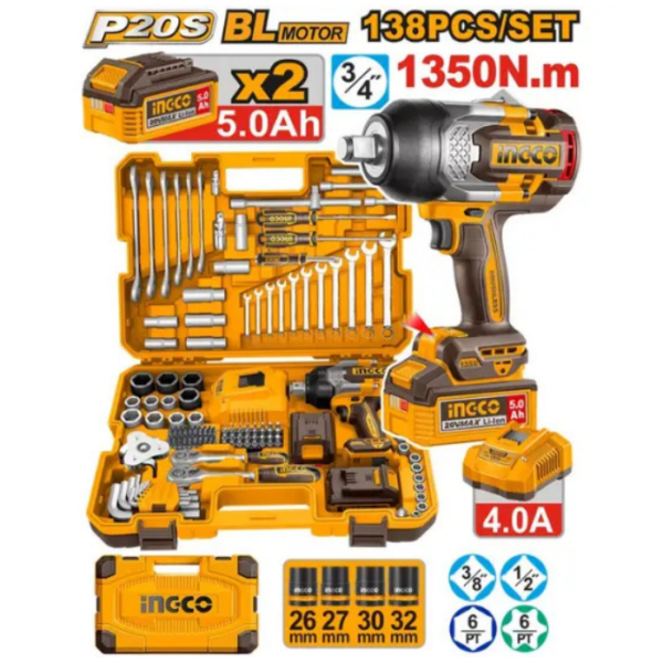Cordless Impact Wrench Set INGCO