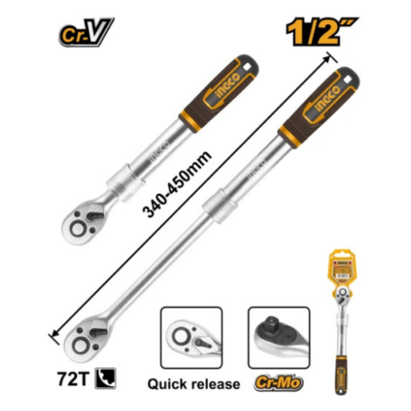 Extendable Ratchet Wrench INGCO
