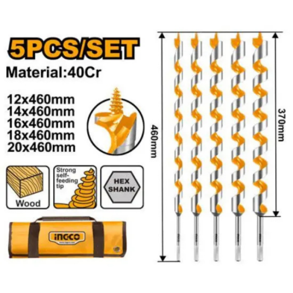 Wood Auger Drill Bits Set INGCO