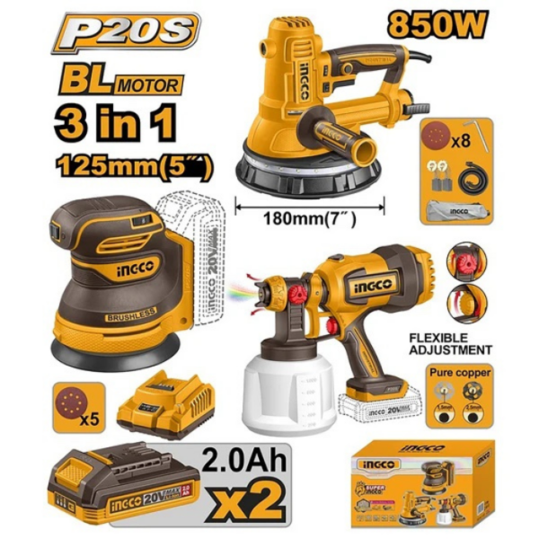 Cordless Sander Spray Kit INGCO