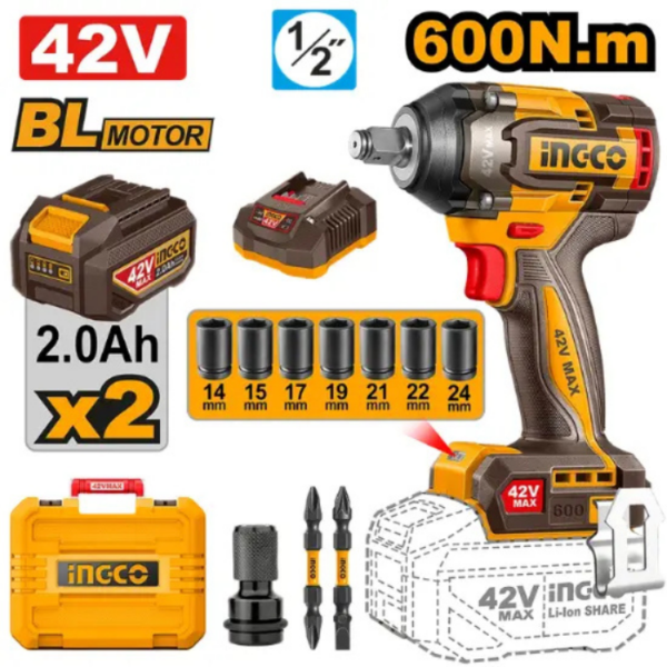 Cordless Impact Wrench Kit INGCO