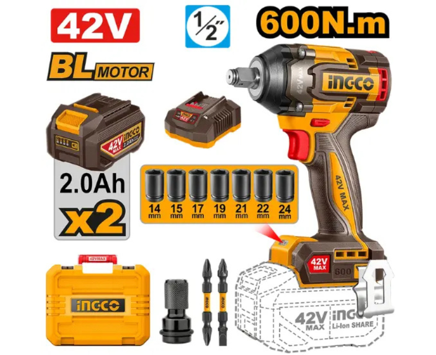 Untitled design (56) Cordless Impact Wrench Kit INGCO - Image 1