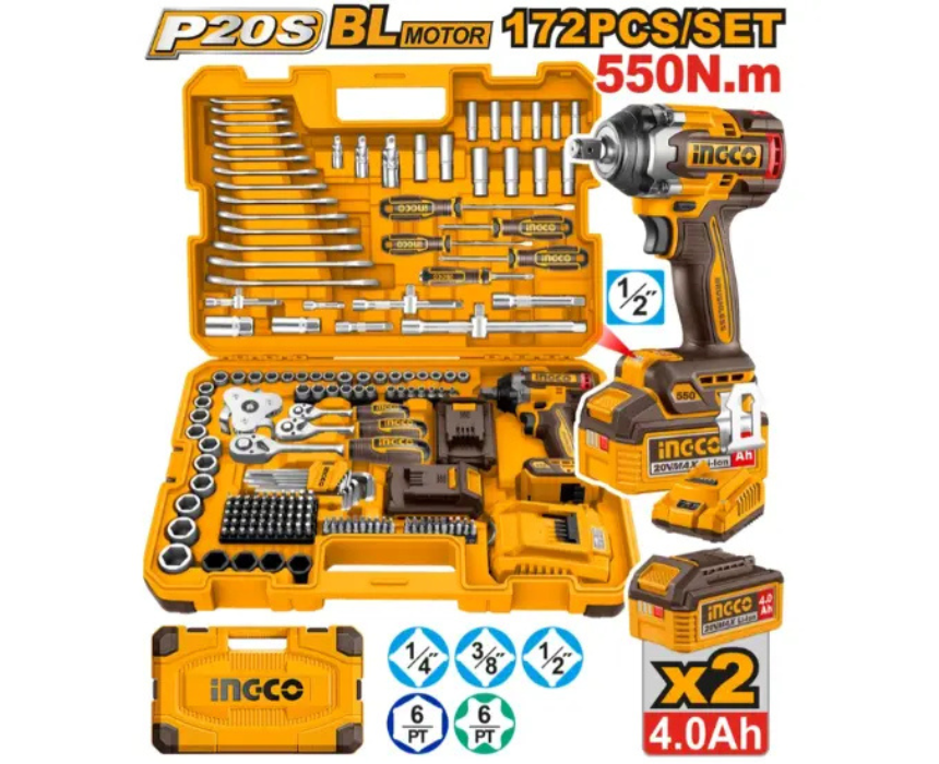 Untitled design (65) Cordless Impact Wrench Set INGCO - Image 1