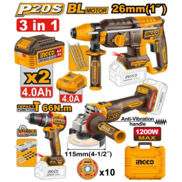 Cordless Tool Combo Kit INGCO
