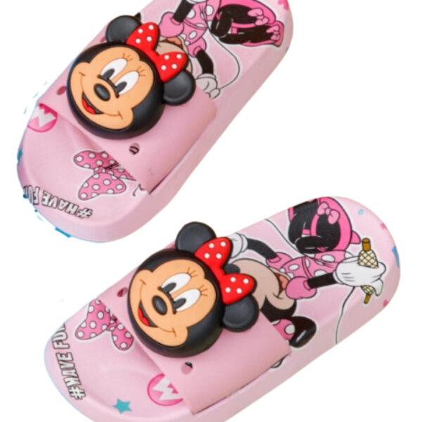 Pink Minnie Mouse Kids Slippers (Assorted Sizes 26–30)