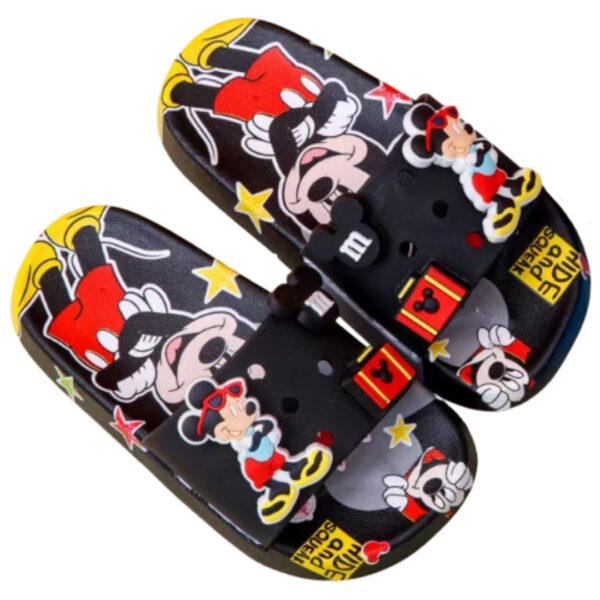 Black Mickey Mouse Slippers (Assorted Sizes 31-35)