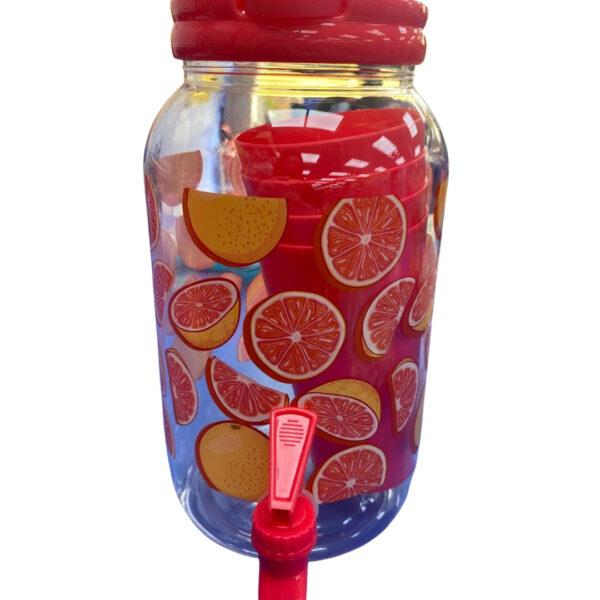 38L Orange Water Bucket Set with 4 Cups