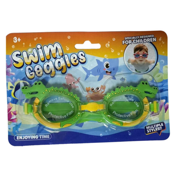 Green Crocodile Kids Swim Goggles