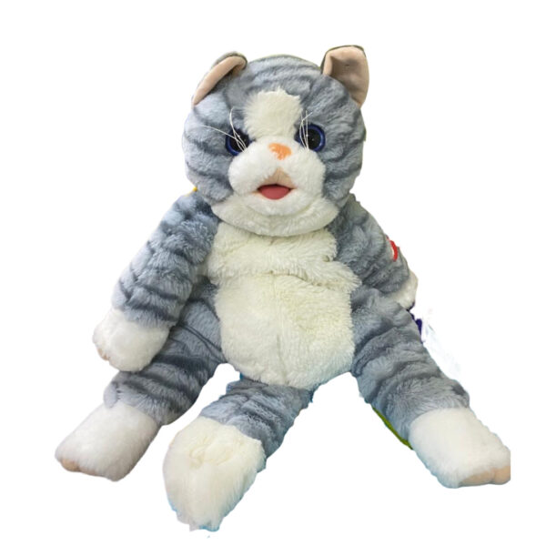 Gray Plush Cat Shoulder Bag
