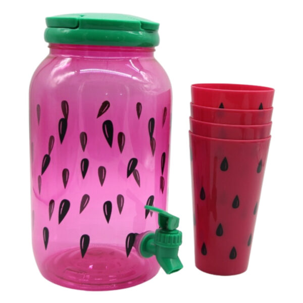 Watermelon 4-Cup Drink Dispenser Set