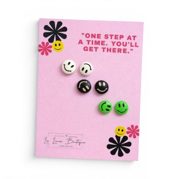Smiley Face Earring Set