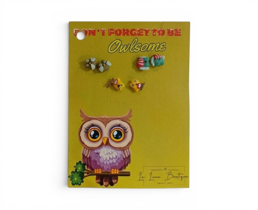 WhatsApp Image 2026-07-07 at 12.55.18 PM (2) Owl Cartoon Earring Set - Image 1