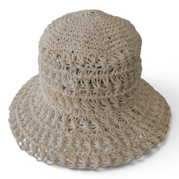 Women's Off-white Raffia Hat