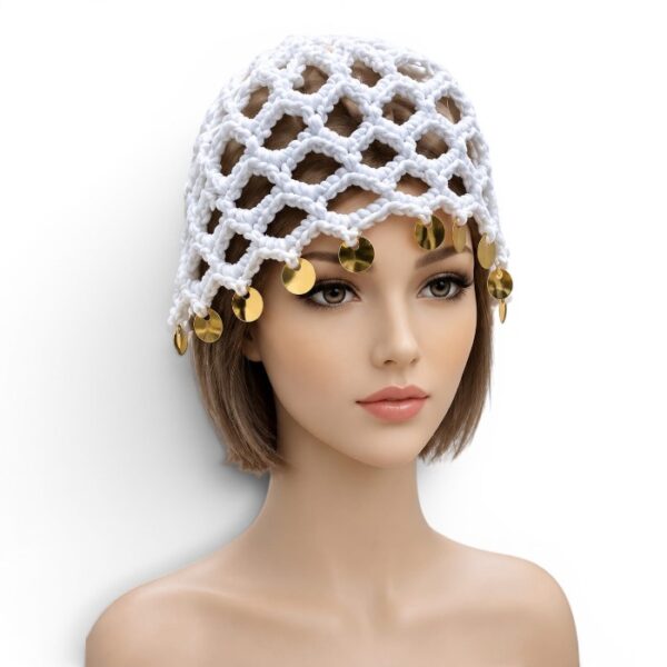 White Women's Crochet Cap