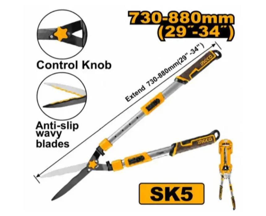 White Background Design (12) Telescopic Hedge Shears INGCO - Image 1