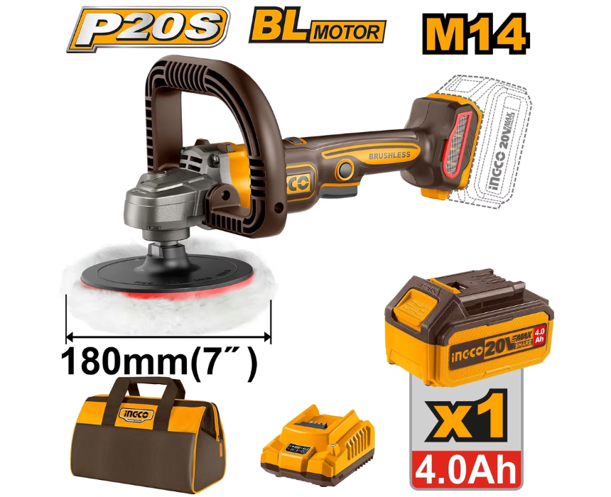 White Background Design (33) Cordless Car Polisher INGCO - Image 1