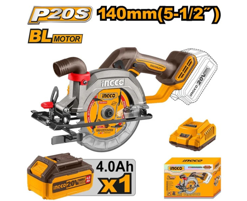 White Background Design (34) Cordless Circular Saw INGCO - Image 1